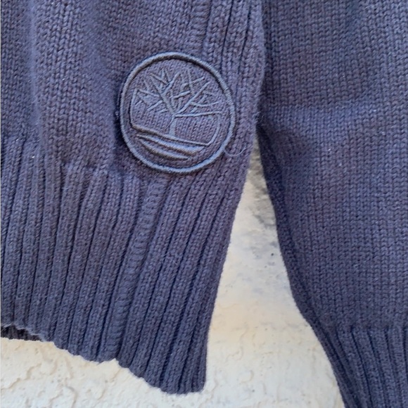 Timberland Men's Black Ribbed Zip up Cardigan Sweater Size L - Picture 3 of 7